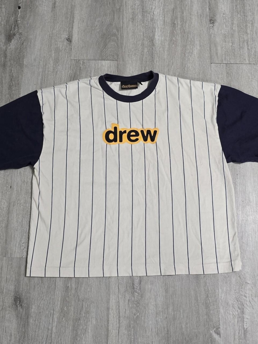Drew House Justin Beiber Striped Pinstripes Secret SS Tee Navy Size Medium